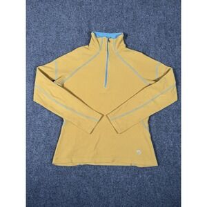 Mountain Hardwear Microchill 1/4 Zip Fleece Pullover Womens Small Yellow‎ Top